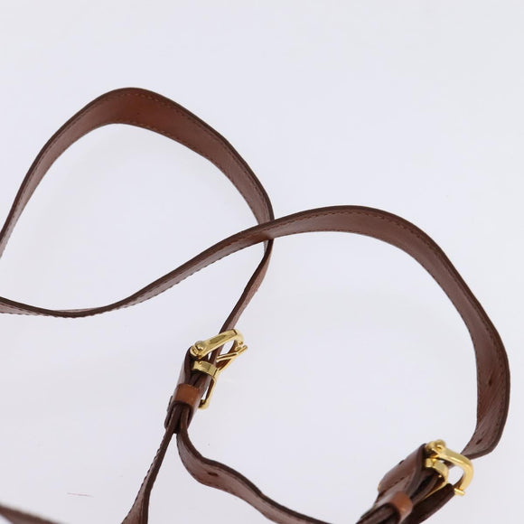 CELINE Macadam Canvas Backpack PVC Leather Brown Gold Auth 141097