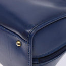 CELINE Hand Bag Leather Blue Gold Auth 141098-9
