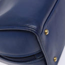 CELINE Hand Bag Leather Blue Gold Auth 141098-14