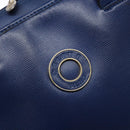 CELINE Hand Bag Leather Blue Gold Auth 141098-17