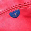 CELINE Hand Bag Leather Blue Gold Auth 141098-12
