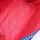 CELINE Hand Bag Leather Blue Gold Auth 141098-11