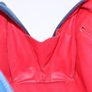 CELINE Hand Bag Leather Blue Gold Auth 141098-19