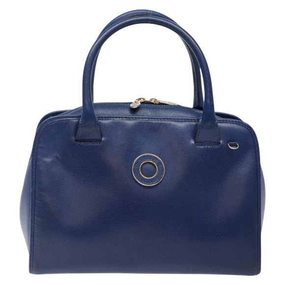 CELINE Hand Bag Leather Blue Gold Auth 141098