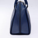 CELINE Hand Bag Leather Blue Gold Auth 141098-3