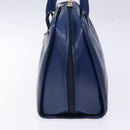 CELINE Hand Bag Leather Blue Gold Auth 141098-4