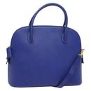 CELINE Hand Bag Leather 2way Blue Gold Auth 141099-1