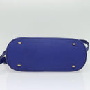 CELINE Hand Bag Leather 2way Blue Gold Auth 141099-11