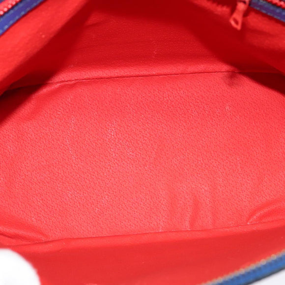 CELINE Hand Bag Leather 2way Blue Gold Auth 141099