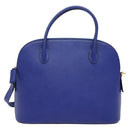 CELINE Hand Bag Leather 2way Blue Gold Auth 141099-2