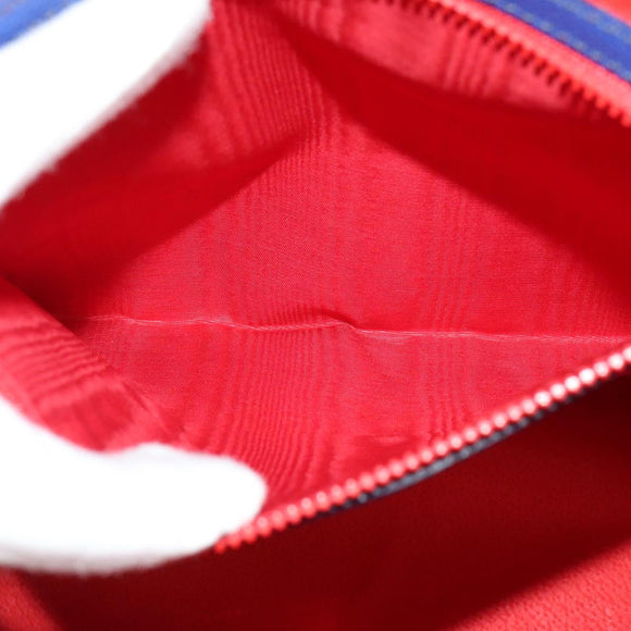 CELINE Hand Bag Leather 2way Blue Gold Auth 141099