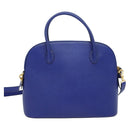 CELINE Hand Bag Leather 2way Blue Gold Auth 141099-3