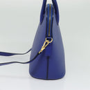 CELINE Hand Bag Leather 2way Blue Gold Auth 141099-5