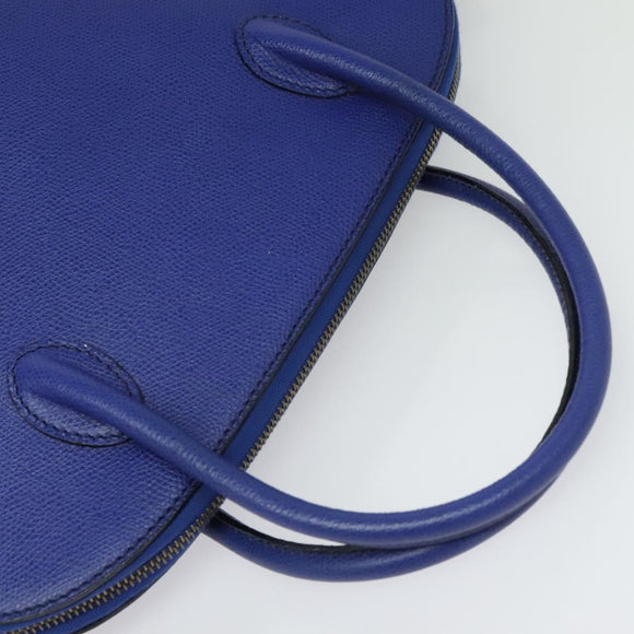 CELINE Hand Bag Leather 2way Blue Gold Auth 141099