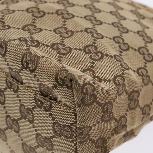 GUCCI GG Canvas Shoulder Bag Beige Silver 002 1076 Auth 141101