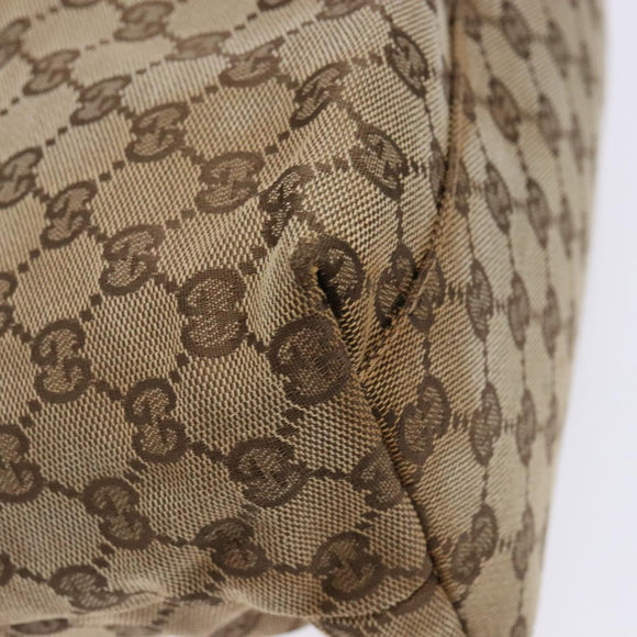 GUCCI GG Canvas Shoulder Bag Beige Silver 002 1076 Auth 141101