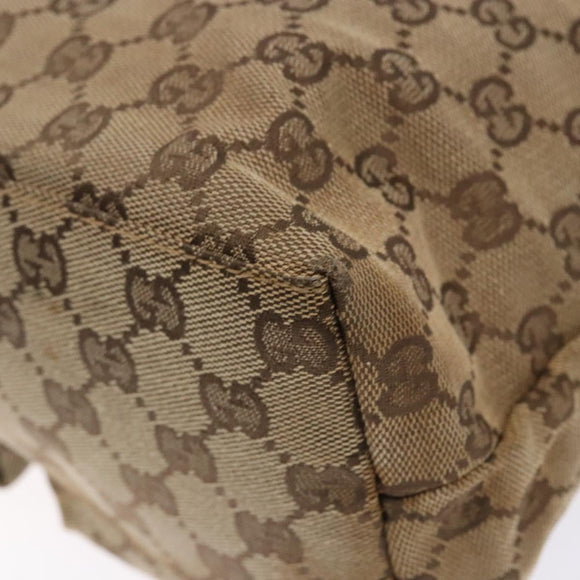 GUCCI GG Canvas Shoulder Bag Beige Silver 002 1076 Auth 141101