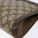 GUCCI GG Supreme Web Sherry Line Clutch Bag PVC Beige 89 01 032 Auth 141102-10