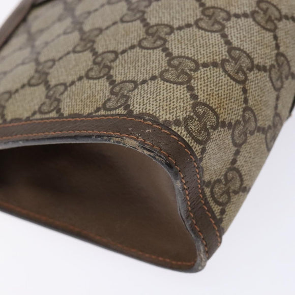 GUCCI GG Supreme Web Sherry Line Clutch Bag PVC Beige 89 01 032 Auth 141102