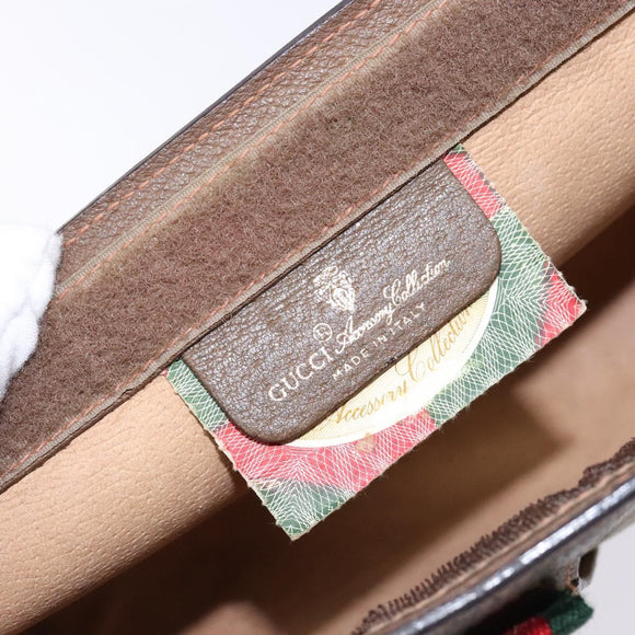 GUCCI GG Supreme Web Sherry Line Clutch Bag PVC Beige 89 01 032 Auth 141102