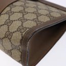 GUCCI GG Supreme Web Sherry Line Clutch Bag PVC Beige 89 01 032 Auth 141102-8