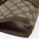 GUCCI GG Supreme Web Sherry Line Clutch Bag PVC Beige 89 01 032 Auth 141102-9
