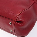 Salvatore Ferragamo Gancini Hand Bag Leather Red Silver Auth 141103-9
