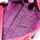 Salvatore Ferragamo Gancini Hand Bag Leather Red Silver Auth 141103-11