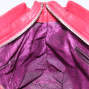 Salvatore Ferragamo Gancini Hand Bag Leather Red Silver Auth 141103-20