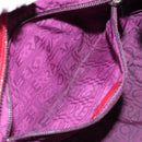 Salvatore Ferragamo Gancini Hand Bag Leather Red Silver Auth 141103-21