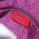 Salvatore Ferragamo Gancini Hand Bag Leather Red Silver Auth 141103-12