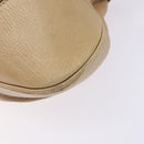 Salvatore Ferragamo Gancini Hand Bag Leather Beige Silver Auth 141104-10