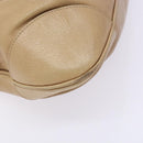 Salvatore Ferragamo Gancini Hand Bag Leather Beige Silver Auth 141104-11