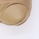 Salvatore Ferragamo Gancini Hand Bag Leather Beige Silver Auth 141104-13