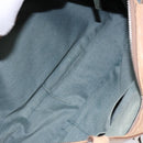 Salvatore Ferragamo Gancini Hand Bag Leather Beige Silver Auth 141104-18