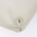 Salvatore Ferragamo Gancini Shoulder Bag Leather White Silver Auth 141105-17