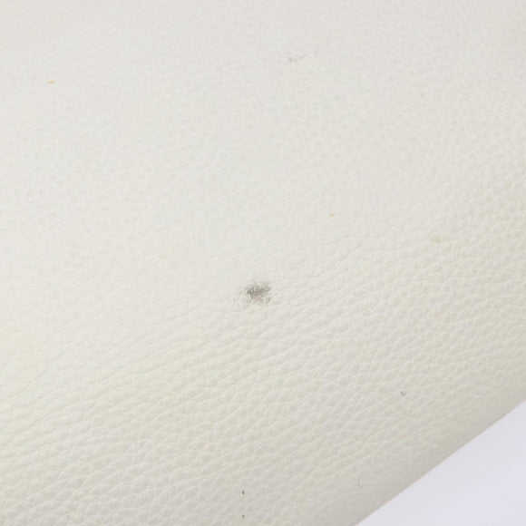 Salvatore Ferragamo Gancini Shoulder Bag Leather White Silver Auth 141105