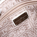 Salvatore Ferragamo Gancini Shoulder Bag Leather White Silver Auth 141105-19