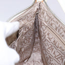 Salvatore Ferragamo Gancini Shoulder Bag Leather White Silver Auth 141105-21