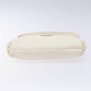 Salvatore Ferragamo Gancini Shoulder Bag Leather White Silver Auth 141105-5
