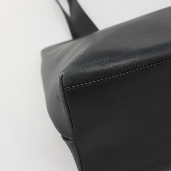 Salvatore Ferragamo Gancini Shoulder Bag Leather Black Silver Auth 141108