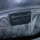 Salvatore Ferragamo Gancini Shoulder Bag Leather Black Silver Auth 141108-15