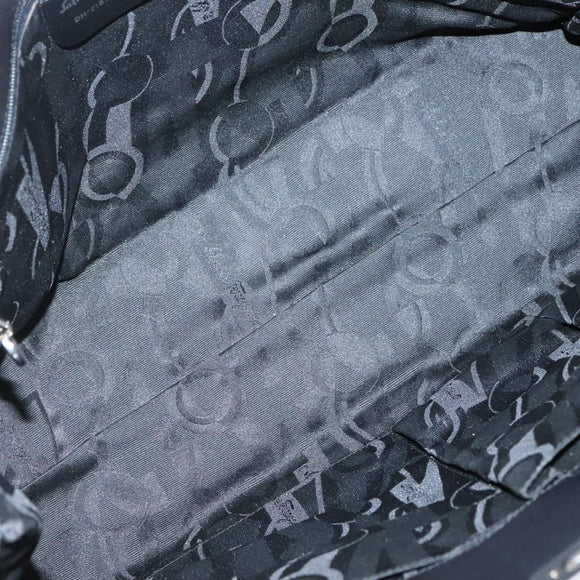 Salvatore Ferragamo Gancini Shoulder Bag Leather Black Silver Auth 141108