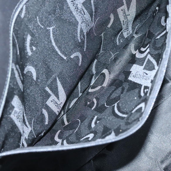 Salvatore Ferragamo Gancini Shoulder Bag Leather Black Silver Auth 141108