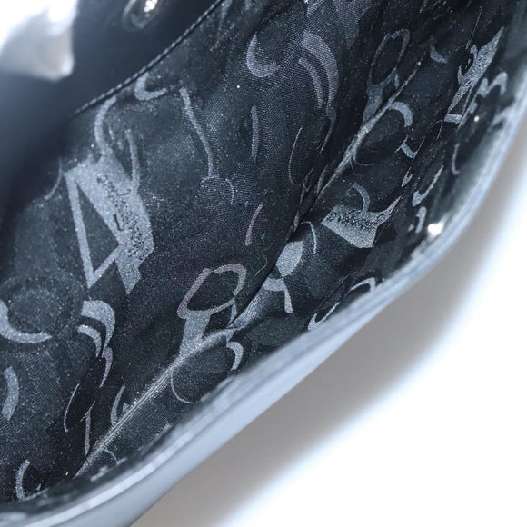 Salvatore Ferragamo Gancini Shoulder Bag Leather Black Silver Auth 141108