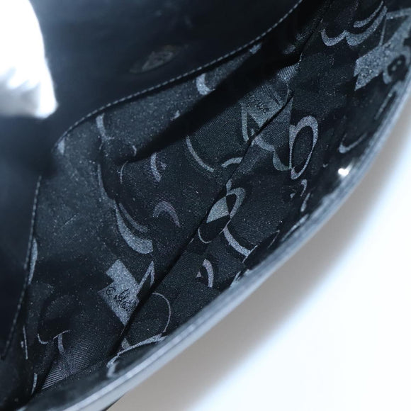 Salvatore Ferragamo Gancini Shoulder Bag Leather Black Silver Auth 141108