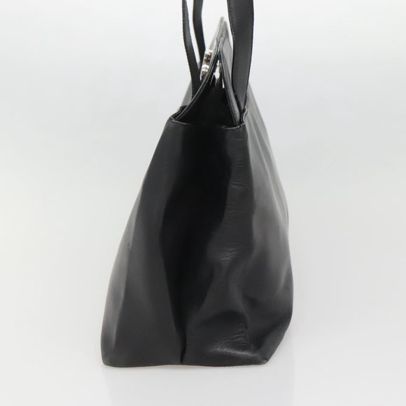 Salvatore Ferragamo Gancini Shoulder Bag Leather Black Silver Auth 141108