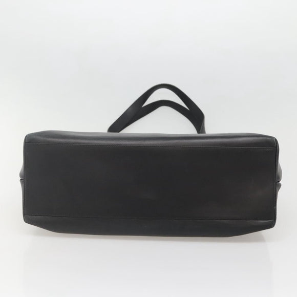 Salvatore Ferragamo Gancini Shoulder Bag Leather Black Silver Auth 141108