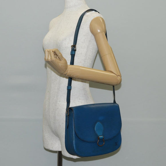 LOUIS VUITTON Epi Saint Cloud GM Shoulder Bag Toledo Blue M52195 LV Auth 141111
