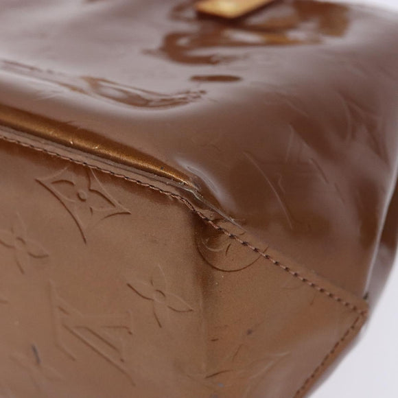 LOUIS VUITTON Monogram Vernis Reade PM Hand Bag Bronze M91146 LV Auth 141113